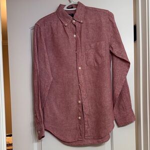 J. Crew Men's Casual Red Button-Down Shirt